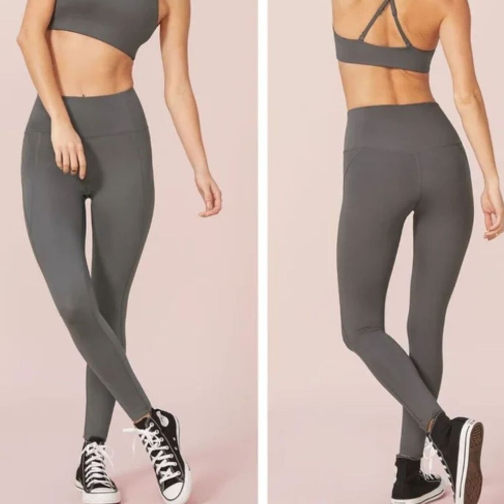 Girlfriend Collective Grey High Waisted Leggings Size S